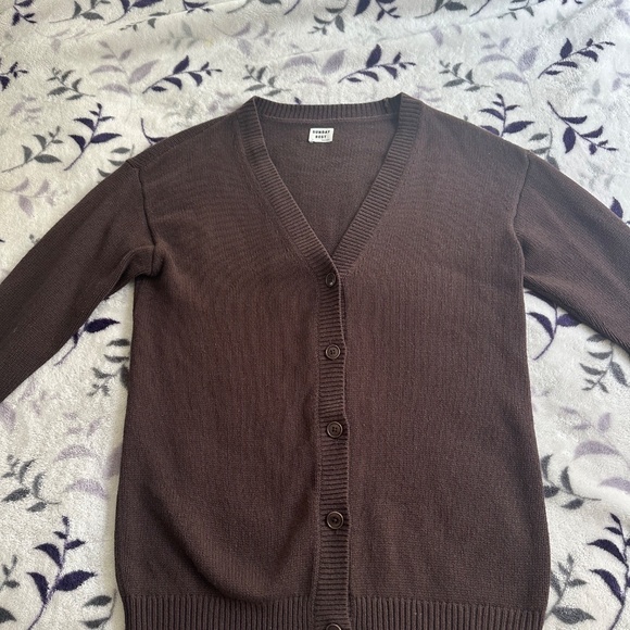 Sunday Best / Aritzia Lamora Cardigan, Brown, Size Extra Small - Picture 10 of 10